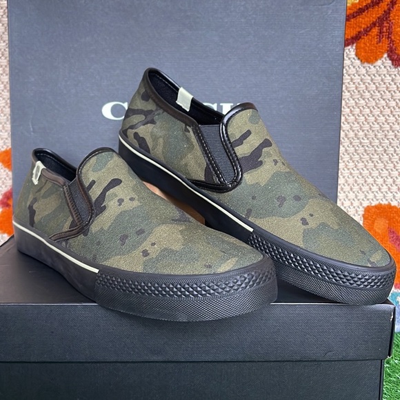 Coach Slip On Skate Sneaker In Camo Print CA011 Mens - Picture 8 of 16